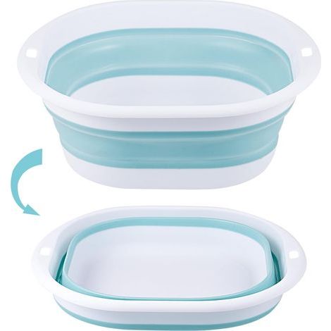 Lavabo pliable de 2,7 l, bol pliable portable, bol pliable pour le camping, la cuisine, la maison (bleu) (1/5)