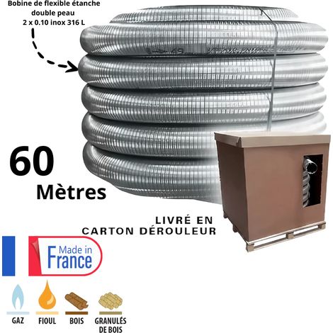 Bobine 60 mètres de flexible double peau inox diamètre 100 Edilinox (1/2)