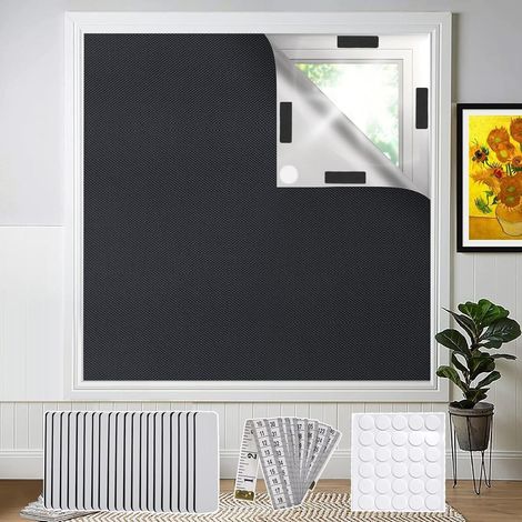 Store Occultant sans Perçage 300×145 cm Tissu Occultant Ombrage Isolation Thermique pour s'adapter à n'importe Quelle Fenêtre avec Ruler 20 Attaches Auto-adhésives et 30 Rubans Adhésifs (1/5)