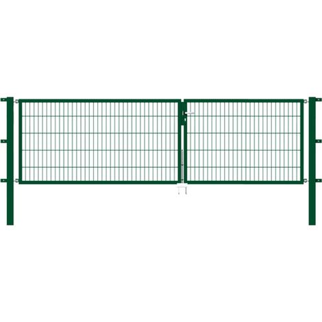 ALBERTS Doppeltor Flexo, fvz.grün Kst.b.RAL 6005, lichte BxH3500x1000, PF80x80/1700mm (1/3)