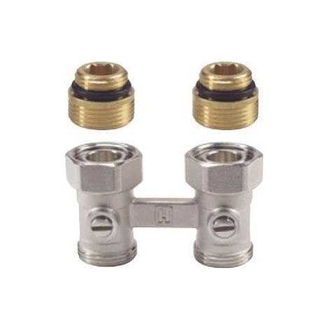 Buderus Logafix Hahnblock HBE 1/2" x 3/4", Eckform 1/2" IG, Zweirohr