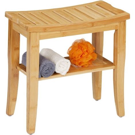 Taburete de bano de bambu
