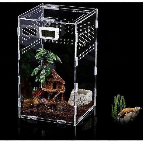 Insectenvoederbox van acryl, terrarium voor schorpioenen, kikkers en andere reptielen, draagbaar en ontsnappingsbestendig ontwerp. (1/5)