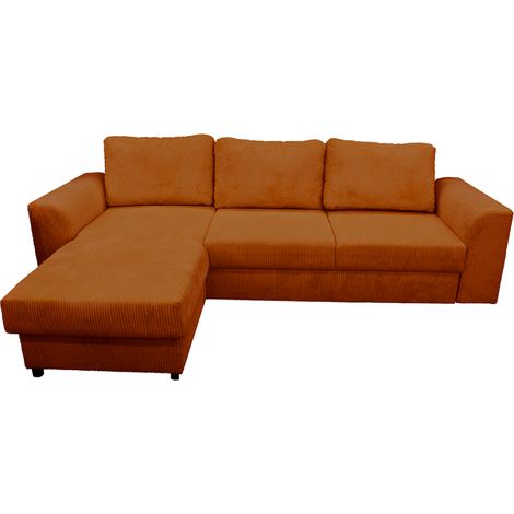 Canapé d'angle réversible et convertible velours ambre Magda (1/5)
