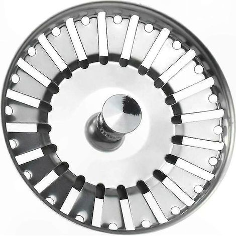 Passoire d'évier en inox 84 mm, filtre à panier pour évier de cuisine, bonde avec crépine inoxydable, arrêt d'écoulement réutilisable, diamètre 8,4 cm, drainage efficace. (1/5)