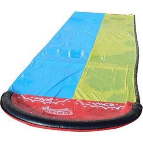 Toboggan Aquatique Double Requin Gonflable - Jeu Eau Jardin pour Enfants - Bodyboard Inclus (1/4)