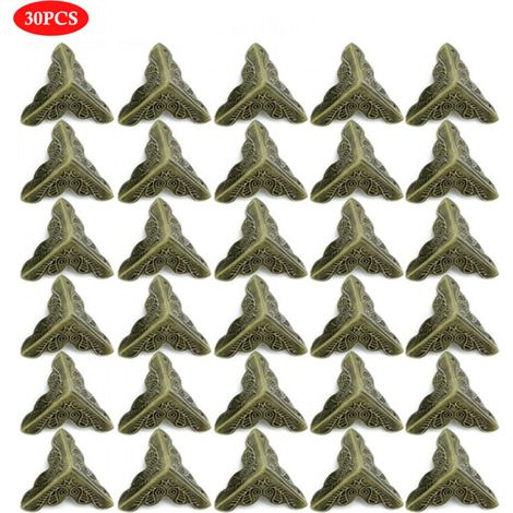 30 Protections d'Angle en Métal Sculpté pour Coins de Boîte en Bois, Sécurité des Bords (1/5)