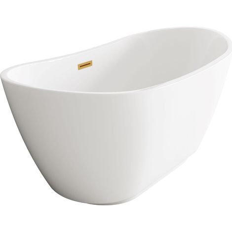 Balneo Baignoire autoportante 170x72cm, accessoires miroir doré, Acrylique thermoformé 3.5mm, avec pieds réglables, PARMA (1/5)