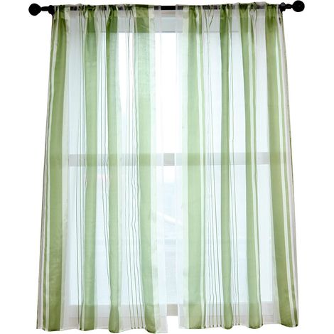 Rideau Voile En Polyester Style Moderne Pour Chambre Et Salon Décoration Fenêtre Vert 1 Pièce (1/5)