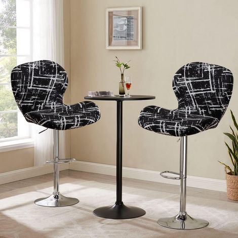 Tabouret de Comptoir avec Dossier Couverture de Tabouret Rotatif Chaise Haute de Cuisine 2 Pièces