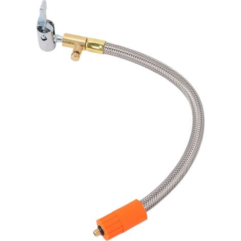 Adaptateur de Tuyau Gonflage Pneu 12 Pouces, Rallonge à Filetage M6 en Acier Inoxydable avec Valve Pression 90 Degrés pour Le des Pneus Voiture, Moto et Vélo (1/5)