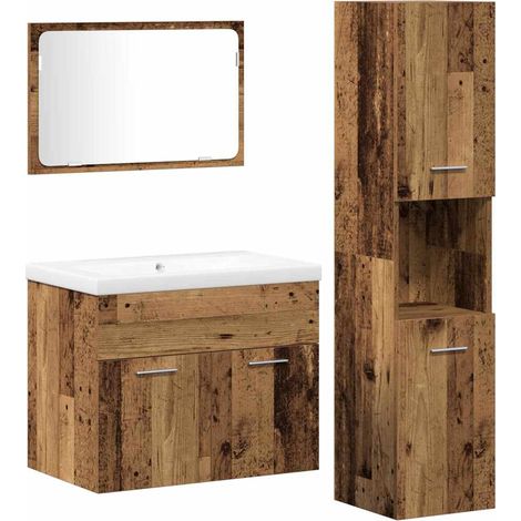 Maison Exclusive - Badezimmermöbel-Set mit Regal mit Tür 4 pcs Br