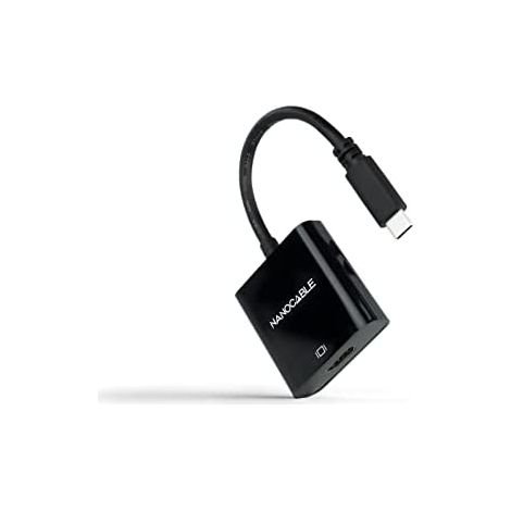 NANOCABLE 10.16.4102-BK - USB-C auf HDMI 4K Konverter, USB-C/M-HDMI/H, Farbe Schwarz, 15 cm (1/5)