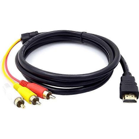 Câble HDMI vers RCA TV, adaptateur convertisseur audio/vidéo HDMI mâle vers 3 RCA AV, 1,5 m (5 pi), HD 1080p (1/5)