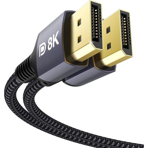 Câble DisplayPort 1.4 240 Hz 2 m DP1.4 Prise en charge 8K @ 60 Hz 4K @ 60 Hz/ 144 Hz/120 Hz 5K @ 60 Hz/120 Hz 2K @ 165 Hz/240 Hz FreeSync G-Sync 32,4 Gbit/s HDR10 Câble Display Port pour