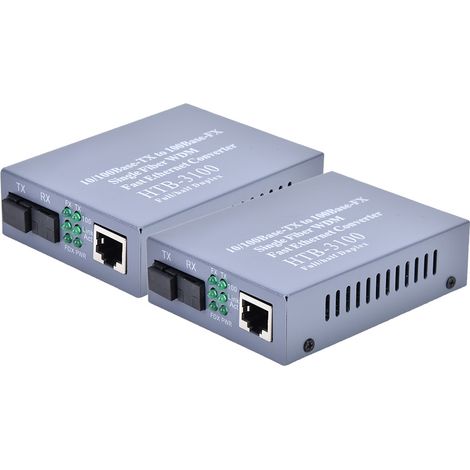 Convertisseur Ethernet 100 Mbps, émetteur-récepteur à fibre optique, prise standard américaine, 110-240 V (1/5)