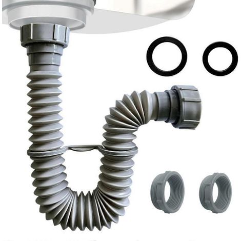 1-1/2 Zoll flexibler Spülbeckenablaufschlauch, dehnbarer Siphon, Küchenspülenablauf-Set, Badezimmerspülenablauf (1/5)