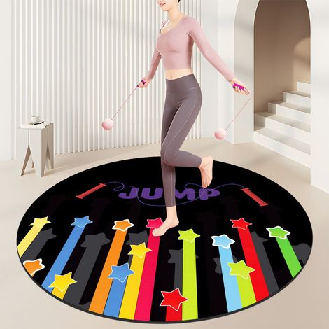 HSS-Tapis de gym à domicile, tapis absorbant les chocs et le bruit pour salles de sport,convient pour la corde à sauter et les exercices cardio - rond de 100 cm de diamètre-140x140cm