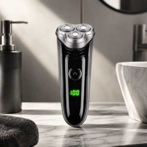 Rasoir électrique homme 3 têtes flottantes 8D IPX7 étanche affichage LED recharge rapide (1/5)