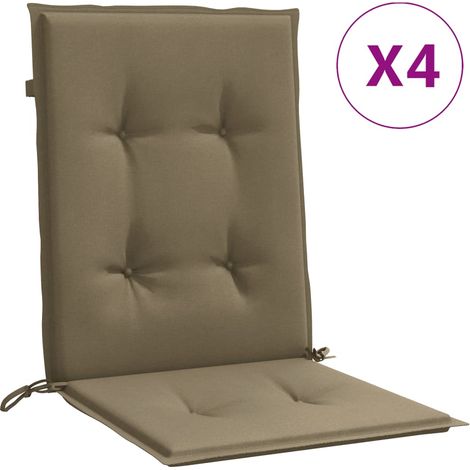 Coussins de chaise à dossier bas lot de 4,Coussins d'extérieur taupe mélangé tissu CFW822884 (1/5)