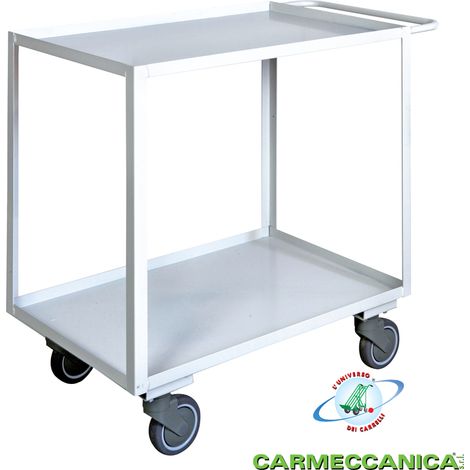 Carrello ufficio a due piani con bordo alta silenziosità