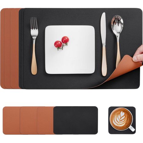 Set de table cuir lavable + dessous de verre (1/5)
