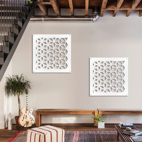 METAMORPHOSIS - Pannello in PVC traforato - Parasole - Colore: bianco - Misura: 48x48 cm (1/3)