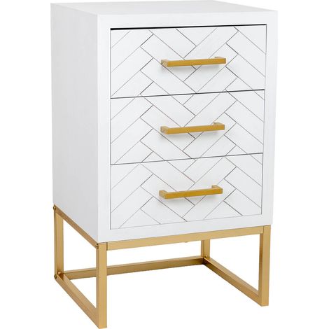 Mesita de 3 cajones de madera y metal 43x37x70h cm (1/5)