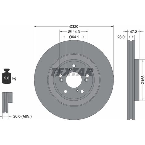 Lot de 2 Disques de frein Textar 92306203 HONDA 45251TNYE01