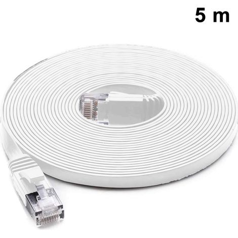 Câble réseau Ethernet Cat6 plat RJ45, connecteurs plaqués STP, pour routeur/réseau LAN Ethernet haut débit, pour connexion Internet (1/5)