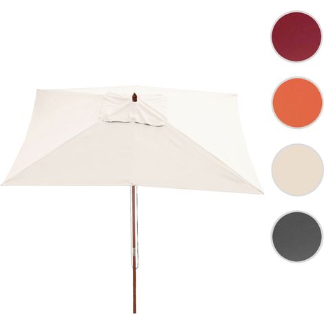 Parasol en bois, parasol de jardin Florida, parasol de marché, rectangulaire 2x3m - bordeaux