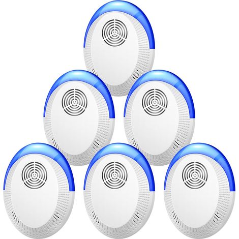 6 pezzi repellente per roditori ad ultrasuoni - repellente ad ultrasuoni per zanzare, ratti, topi, scarafaggi, roditori, ragni, insetti, repellente elettronico ad ultrasuoni per zanzare per interni, c (1/5)