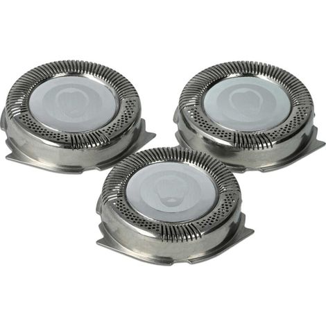 vhbw 3x Ersatz-Scherköpfe kompatibel mit Philips AT750, AT751, AT890, AT891, HQ6075, HQ6090, HQ7100, HQ7120, HQ7140, HQ7141, HQ7142, HQ7143, HQ7160, HQ7165 Elektrorasierer, Silber