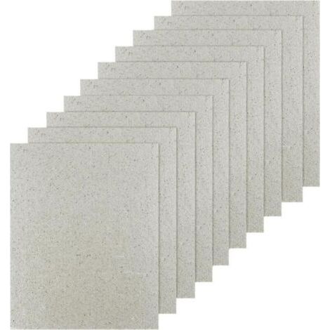 Lot de 10 feuilles Mica micro-ondes, 13 x 13 cm, couverture de guide d'onde, four à micro-ondes, plaque de Mica, micro ondes, plaques universelles, coupées sur mesure, pour sèche-cheveux, gril (1/4)