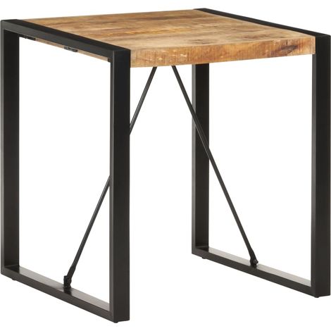 Table à manger Scandinave - Table de salle à manger 70x70x75cm Bois de manguier massif brut BV735802 - BonneVie (1/5)