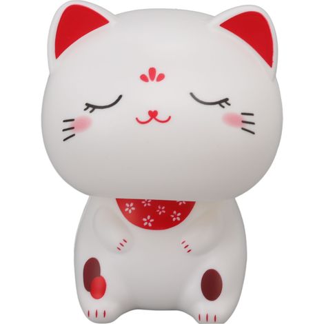 Chat solaire décoratif à hocher la tête, visage souriant, à induction, en plastique, pour tableau de bord de voiture et décoration de restaurant (1/5)