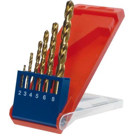 kwb 427040 HSS Metall-Spiralbohrer-Set 6teilig 2 mm, 3 mm, 4 mm, 5 mm, 6 mm, 8 mm  M2 DIN 338 Zylind (1/3)