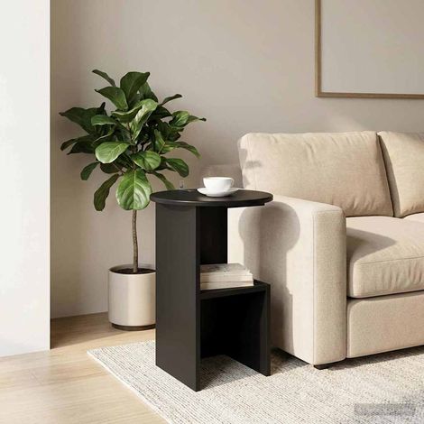 Mesa lateral Roble Negro Ø 39,5 x 55 cm Madera de Ingeniería