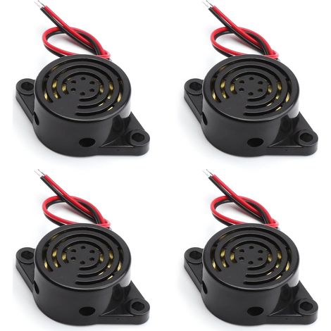 4 x Active Piezo Buzzers 3-24V DC 95dB Continuous Sound Horn for DIY Projects, Automotive Electronics and Home Appliances Electronic Sound Signal Made of Durable and Compatible ABS (1/5)