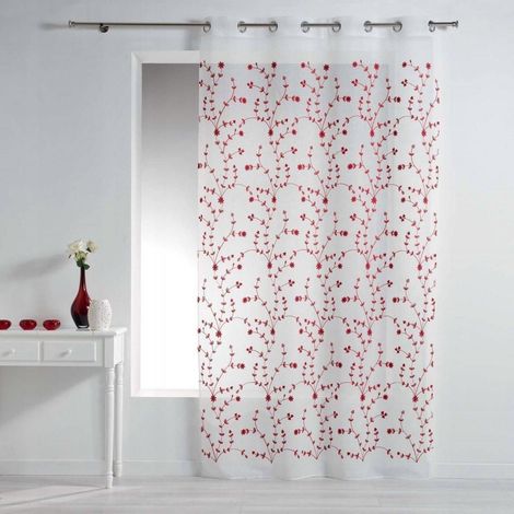 Tenda Velo Petite Fleur Bianca Rossa 140x240 cm