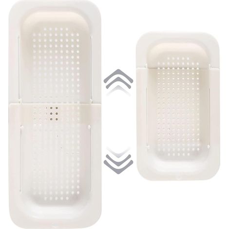 Passoire Evier Cuisine, Panier Vidange Carré Cuisine Extensible, Support Télescopique Vidange D'évier, pour Laver Légumes,égoutter les Pâtes Cuites (1/5)