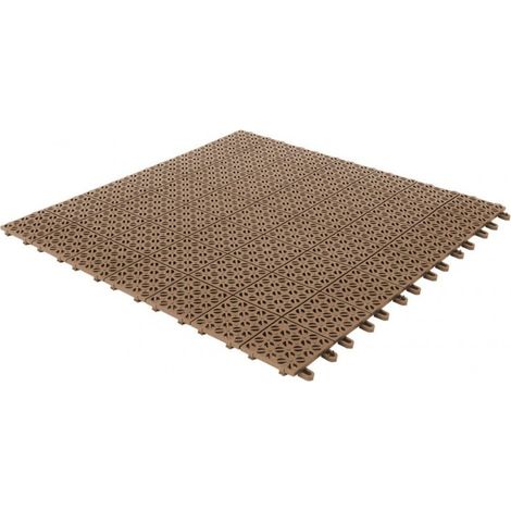 Dalles flexibles en plastique 55,5 x 55,5 cm pour intérieur, extérieur et jardin, Cappuccino, drainant et autobloquante 6 pièces