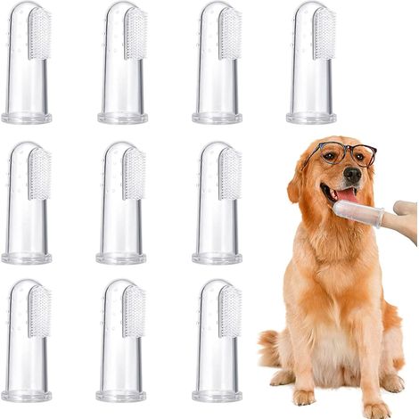 MINKUROW Confezione Da 10 Spazzolini Per Animali Domestici, Spazzolino In Silicone Morbido Per Animali Domestici, Detergente Per Denti Per La Sicurezza Alimentare, Kit Spazzolino Per Cani E Gatti Per  (1/5)