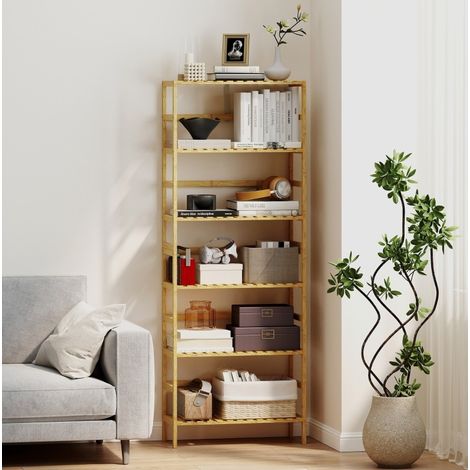 Mobile scaffale salvaspazio in bambù 6 ripiani OKMYHOME (1/5)