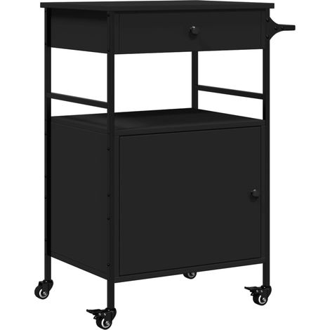 Maison Exclusive - Carrello da Cucina Nero 56x43x89,5 cm in Legno Multistrato