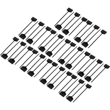 50 bridas de nailon autoblocantes de 3×120 mm, etiquetas negras para cables, conectores para marcar cables.