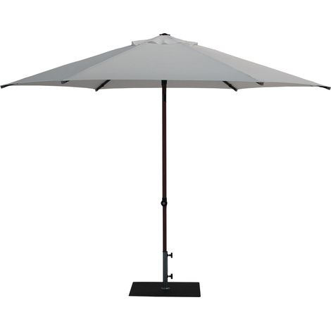Ombrellone da Giardino Ø3 m Palo Ø38 mm in Alluminio Effetto Legno Tessuto Poliestere Trend Wood Bianco (1/5)