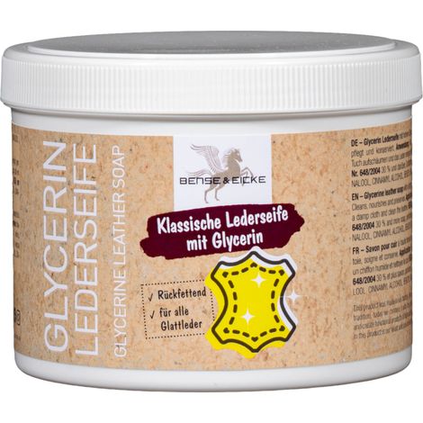 Bense & Eicke Glycerin Lederseife 500 g - Reinigt, pflegt und konserviert Glattleder