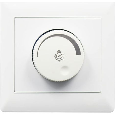 Variateur mural 1ps, panneau de contrleur de lumière rotatif à bouton-AC180-265V-blanc (1/5)