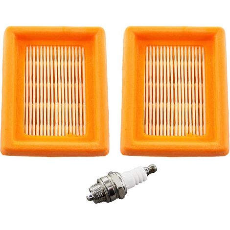 Satz mit 2 Luftfiltern und Zündkerze für Stihl FS120 FS200 FS250 FS300 FS350 FS400 FS450 FS480 BT120 BT121 BT130 Freischneider 4134 141 0300